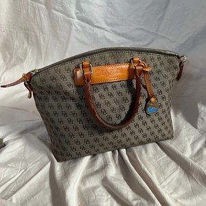 Dooney Bourke canvas bag with leather trim